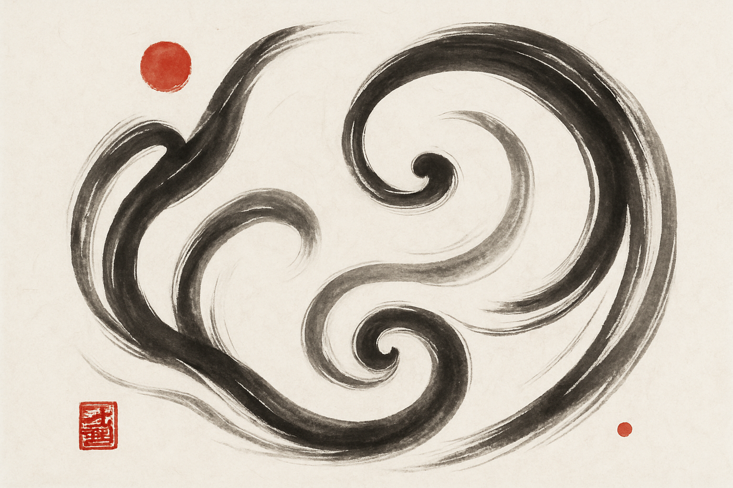 No chinese writing, perhaps just a beautiful image of chinese Caligraphy showcasing the cycle of life